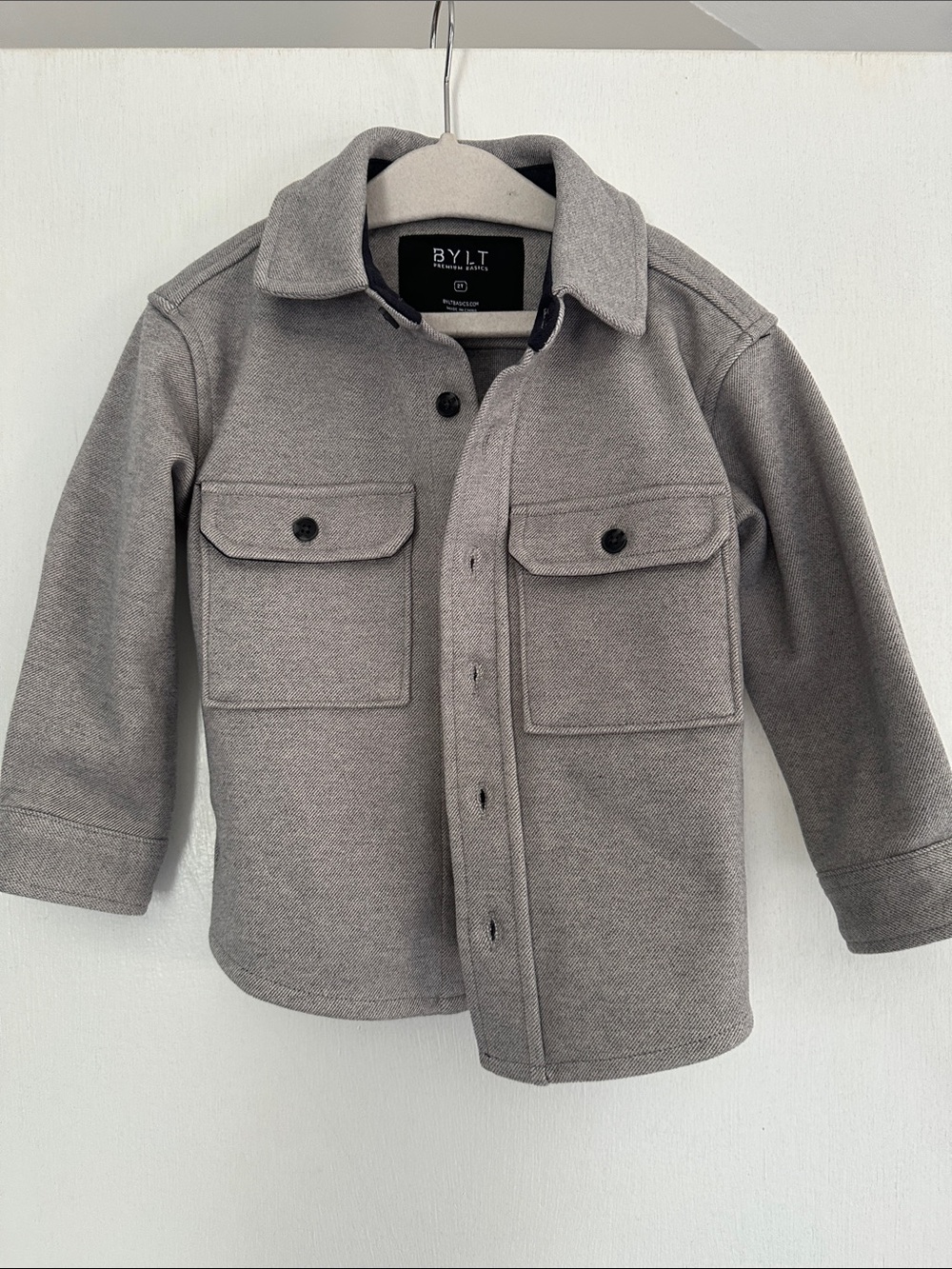 BYLT Basics Kids Gray Button-Up Jacket